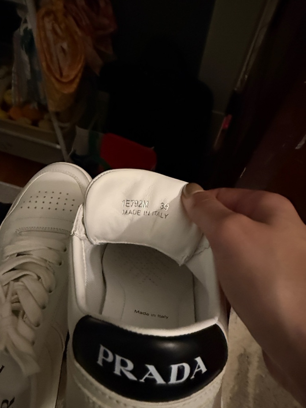 Prada Downtown White Leather Low-Top Sneakers - Picture 6 of 6